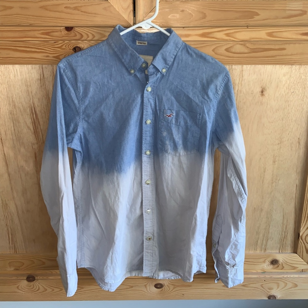 Hollister hombre blue button front shirt shacket size S